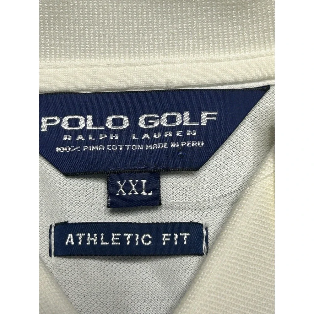 Polo Golf Ralph Lauren Mens 2XL White Pima Cotton Polo NWT Orchard Ridge CC